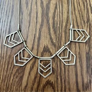 Gold triple chevron statement necklace